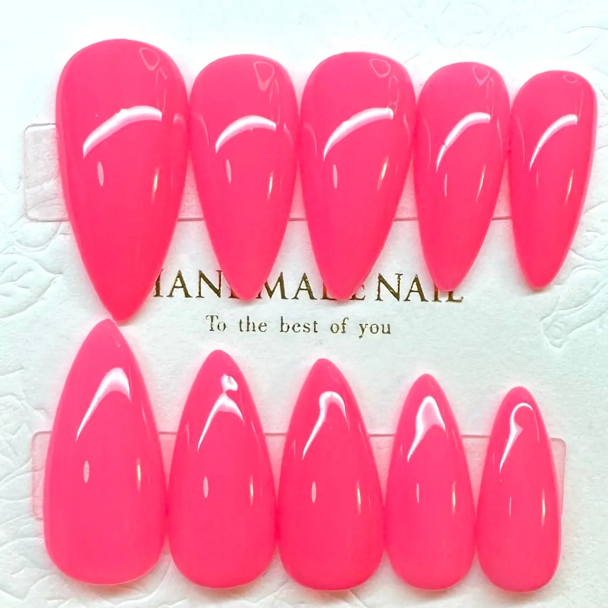 Luxury Solid Jelly Pinks 10 PCS Handmade Acrylic Press On Nails - Customizable Sizes & Shapes