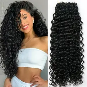 Water Wave Knotless Pre-Separated Crochet Hair Extensions Feather Line Hair Extensions Natural Color