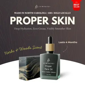 Proper Skincare Set - Jojoba Face Oil and Deep Sea Mud Soap Bar - Cleanse, Moisturize, and Hydrate Sensitive Skin in 2 Steps - Made For Men