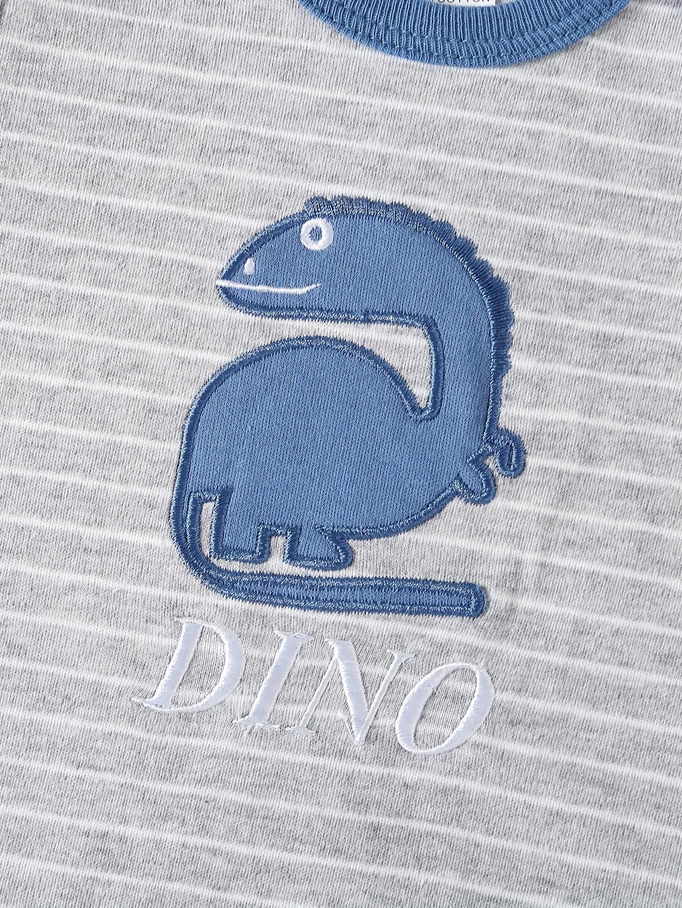 5-piece set of baby boy jumpsuit, baby cotton short sleeved dress, and essential clothing items suitable for baby boy's cartoon dinosaur sports style