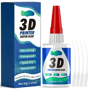 Printing Super Glue for PLA, ABS & PETG - Extra   Adhesive for  Printed , Model Repair & Assembly -  Set Clear CA Glue with Precision Tip - 1.23 oz