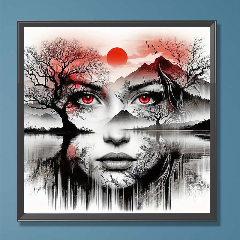 Paint By Numbers Kit On Canvas DIY Oil Art Silhouette Girl Face Picture40x40cm