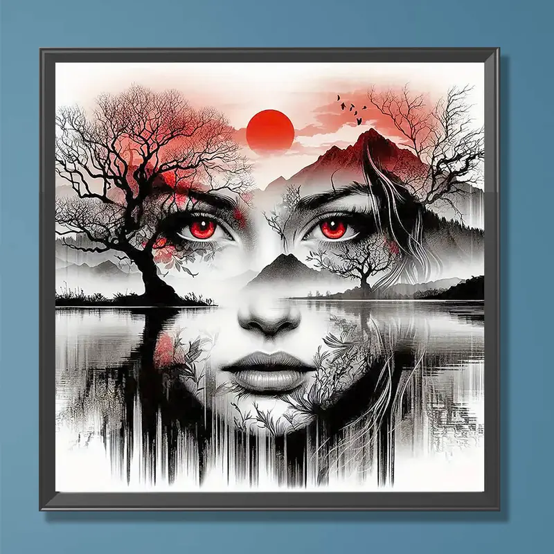 Paint By Numbers Kit On Canvas DIY Oil Art Silhouette Girl Face Picture40x40cm
