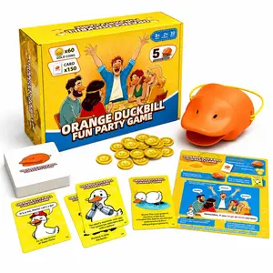 Duckbill Party Game Set, 5 Duckbill Noses, 150 Challenge Cards, 60 Coins, Fun Family Board Game, Party Games for All Ages