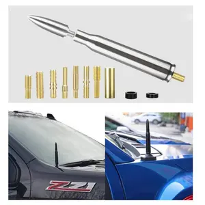 Car Truck Bullet Antenna 50 Cal Bullet Antenna Truck Accessories Universal Replacement for GMC Sierra 1500 Chevy Dodge Ram Silverado 1500 2500 3500 Ford F150 F250 F350 Car Truck Decoration