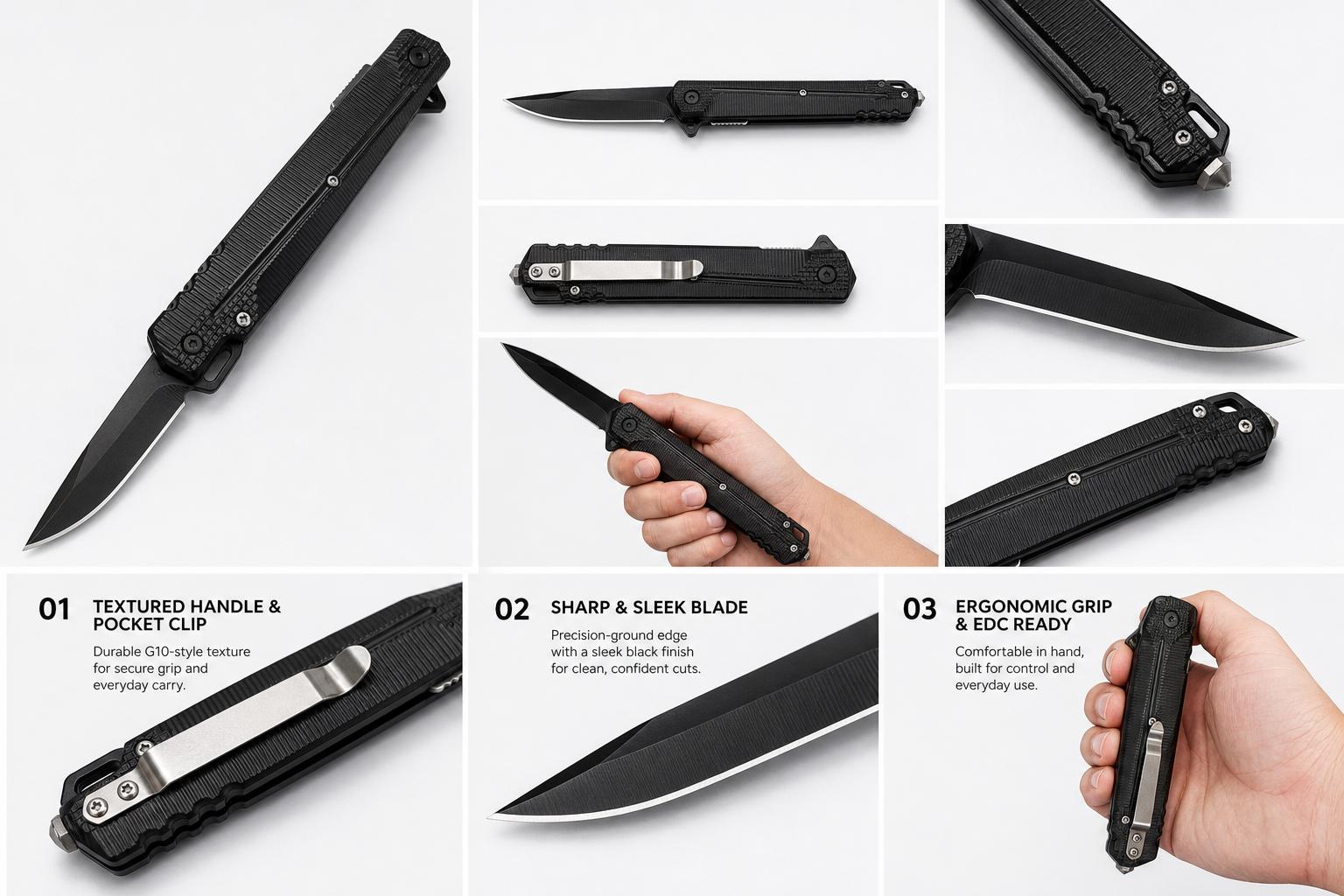 EDC convenient folding knife, camping, barbecue, hiking, home cooking, holiday gifts
