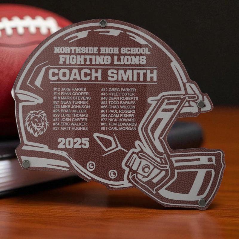 Personalized Football Coach Gift Plaque, Custom Engraved Football Coach Gift, End of Season Banquet Gift for Coaches & Players,