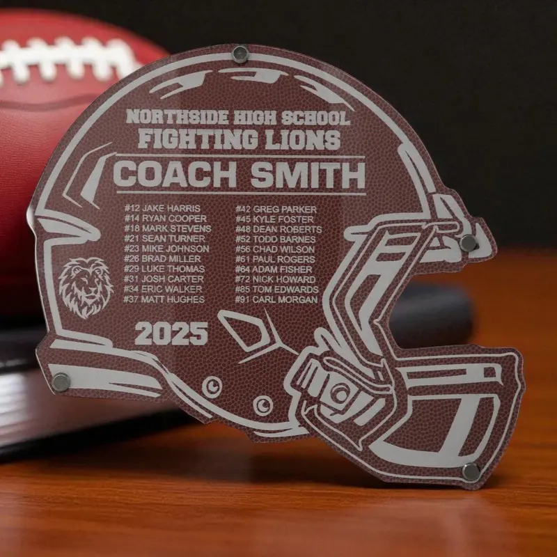 Personalized Football Coach Gift Plaque, Custom Engraved Football Coach Gift, End of Season Banquet Gift for Coaches & Players,