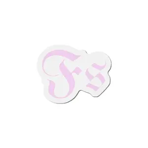 Pastel Gothic 'Fs' Die-Cut Magnet — Cute Vintage Lettering Fridge Sticker