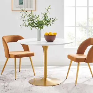 Modway Pursuit 40" Dining Table in White Gold