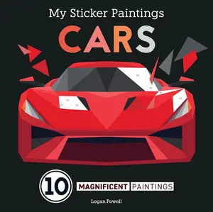My Sticker Paintings: Cars: 10 Magnificent Paintings (Happy Fox Books) Sticker-by-Number for Kids 6-10 - F1, Motocross, Go-Karts, and Race Cars, with 36 to 110 Removable, Reusable Stickers per Design