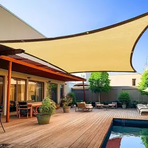 91% Shade Rate Outdoor Sunshade Sail Canopy, Square Pe Fabric with Eyelet Grommets, Easy Installation, UV Protection, Patio & Garden, UV Resistant Canopy