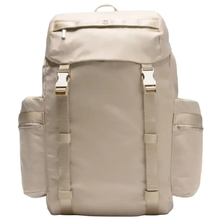 Lululemon Wunderlust 25L Nylon Unisex Backpack, Large Capacity, Portable Design, Oakwood and Silver Colors