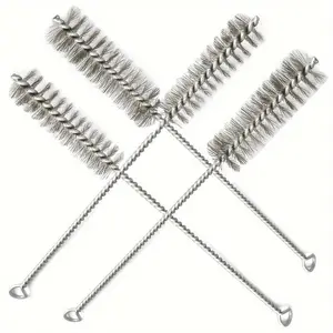 Line pipe brush, pipe cleaning brush, thread rotating tool, cleaning and rust removal tool