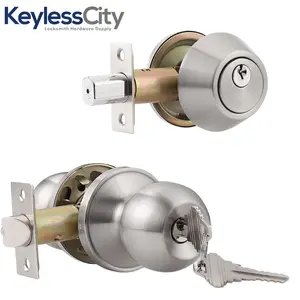 Kwikset Premium Combo Lockset – Knob & Deadbolt – Satin Silver Kwikset Premium Combo Lockset – Knob & Deadbolt – Satin Silver