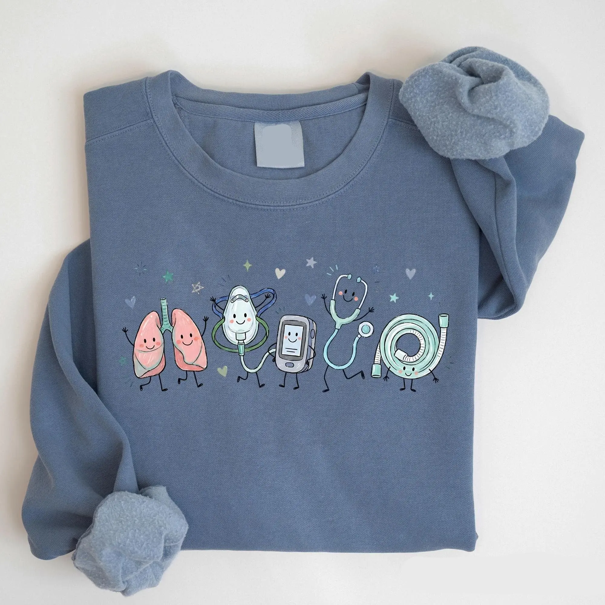 Respiratory Therapist T-Shirt & Sweatshirt, Respiratory Gift, Doodle Respiratory Therapy Sweater, Respiratory Crewneck