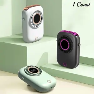 Portable Neck Fan, USB Rechargeable Neck Fan with Digital Display, 5-speed Adjustable Speed Fan, Mini Turbo Fan for Travel Outdoor Camping