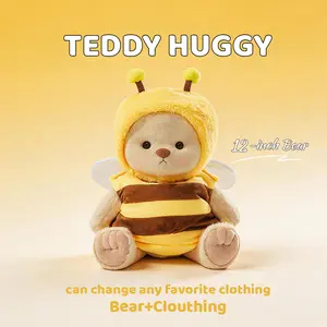 TEDDY HUGGY Plush Bear Outfits for 12-inch Dolls - Adorable Bee Costume for Your Teddy Bear - Easy to Use & Perfect Gift for Teddy Bear Lovers