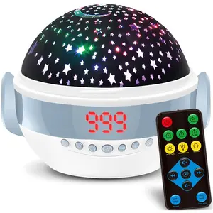 Star Projector Night Light for Kids, Star Night Light with Timer and Remote Control, Sound Music Machine, 360 Degree Rotation Baby Projector, Christmas Birthday Gift for Toddler Girls Boys(Blue)