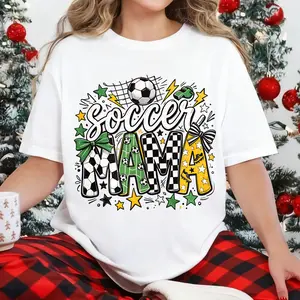 Soccer Mama T-shirt Green Field Soccer Mom Gift Tee