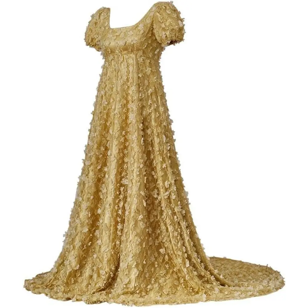 Daphne Dress Regency Women's Elegant Lace Dress Yellow - TikTok Shop