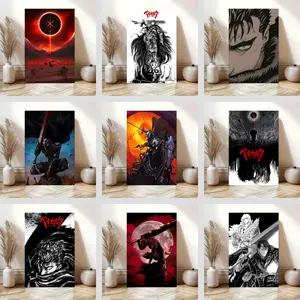Berserker Art Poster: Japanese-style classic cartoon anime canvas print artwork, perfect for salon, cafe, bedroom, and game room wall decor gifts.