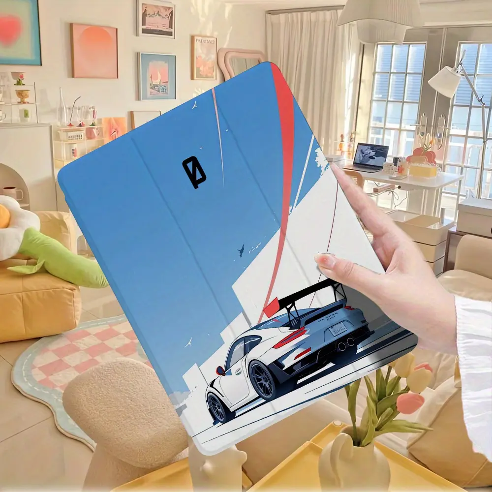Sports Car iPad Cover - Lightweight, Collapsible Tablet Case for iPad 9.7in, 10.2in, 10.9in, 12.9in, Air 4, Air 5, Pro 11