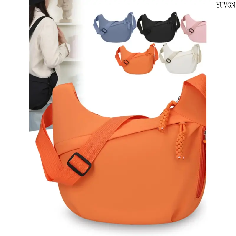 Women's Dumpling Crossbody Bag, Casual High-Capacity Multi-Function Shoulder Purse with Adjustable Strap and Zip Closure for Travel & Gym, Crossbody Bags, Daily Commutes, One-Size