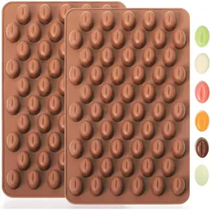Cute Coffee Bean Silicone Mold for Chocolate & Candy Making, Durable Easy Clean Baking Tool for Cake Decoration Desserts