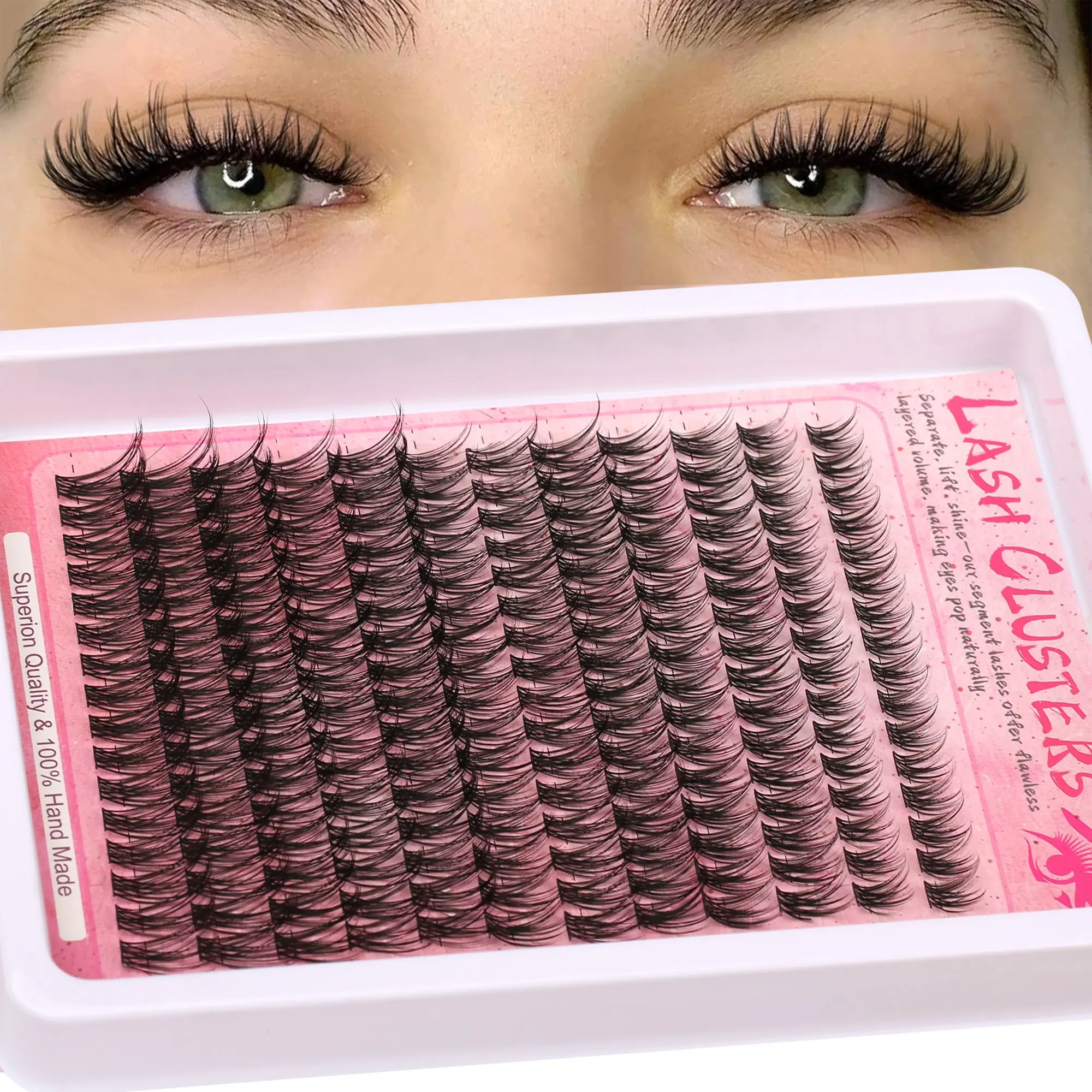 192pcs Wispy False Eyelashes, Fluffy Eyelashes Cluster, DIY Lash Extensions, Fairy Manga Lashes, 10-18mm D Curl, Natural Look, Reusable, Beginner Friendly, Daily Flawless, Natural Lash Clusters