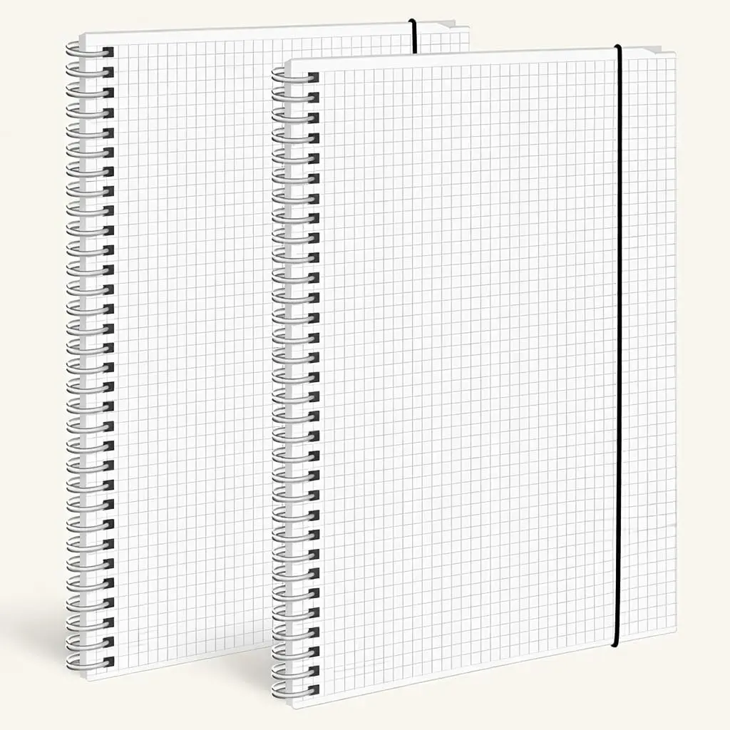 2 count 80 Sheets Large Graph Paper Spiral Notebook 8.5" x 11", A4 Graph Paper Notebook College Ruled Spiral Notebooks for School Office