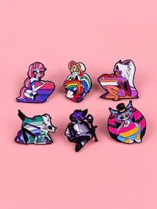 6pcs/set Anime Enamel Pins, Punk Retro Style Badges, Unisex Accessories for Backpacks and Clothing, Perfect Gift for Friends