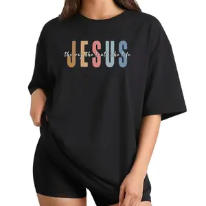 The Way The Truth The Life Jesus Shirt for Women,   Christian Tops, Jesus Apparel, Bible Verse T-shirt, Religious Tees, Casual Womenswear