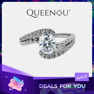 【736】"Heavenly Romance" Hybrid-lined Tension Set 2 Carat Oval Cut Synthetic Moissanite Ring