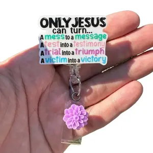 Only Jesus Retractable Badge Holder Reel Retractable Badge Holder with Clip