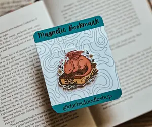 Sleepy dragon magnetic bookmark