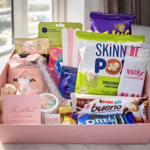 Girl Talk Co. Signature Soft Life Comfort Box – Cozy Self-Care Gift for Soft Nights Girls’ Nights & Reset Moments with Snacks Eye Mask & Popcorn Holder