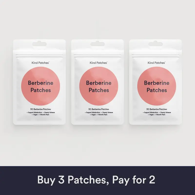 3 Packs of Kind Patches Berberine Patches, Support Metabolism, Steady Release, Support Metabolism, Plant-based Ingredients, Absorbs through the Skin,Vegan, 3 Months Supply