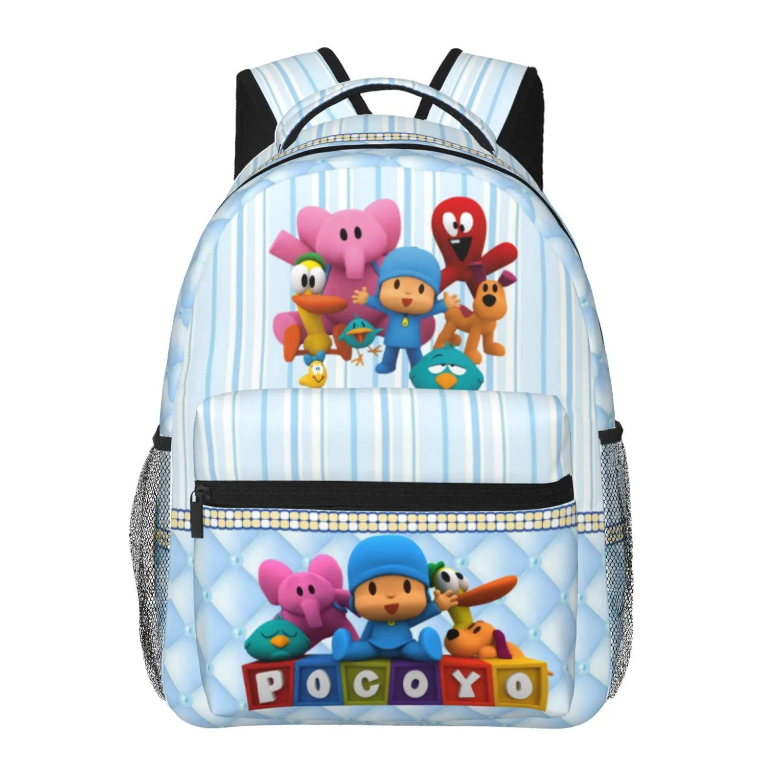 Pocoyo Outdoor Hiking Kids Bookbag Pocoyo cartoon Lightweight Roomy Backpack Pocoyo kids show Tear-Proof School Bag for Daily Class & Family Travel