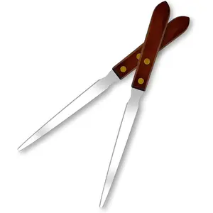 2Pcs Wood Handle Stainless Steel Letter Opener Envelope Slitter Hand Mail Opener Tool Letter Knives for Office Home School Box Supplies