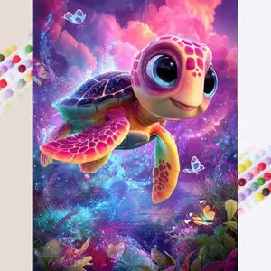 1 set of DIY diamond painting kit, 5D diamond art set, DIY decoration ocean turtle mosaic, diamond art, DIY art home decoration.