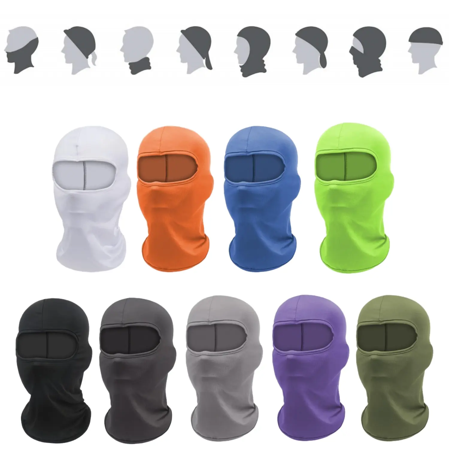 9 Pieces Ski Mask Men Women Balaclava Face Covering Windproof Dustproof Sun Potection Motorcycling Football, Motorcycle Mask, Gaiter Mask