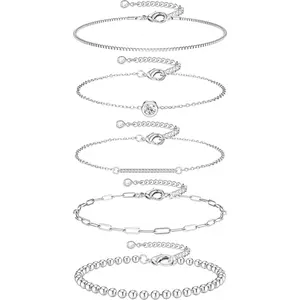 MILACOLATO Gold Bracelets for Women Trendy 14k Plated Gold Stackable Dainty Bracelet Adjustable Charm Paperclip Cuban Link Chain Tarnish Free Accessories Gifts