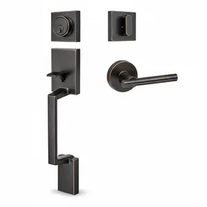 Keeneland Design Oil Rubbed Bronze Contemporary Handleset with Kain Lever