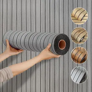 3D wood grain wall sticker, self-adhesive thickened foam wallpaper, texture design, home decoration wall sticker, easy to tear, easy to paste, to clean, removable, suitable for living room, bedroom, ceiling and office renovation.