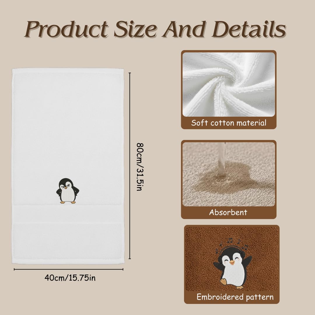 3Pcs embroidered hand towels, 100% cotton, soft, absorbent, bath towels, washcloths, suitable for use in the bathroom and kitchen, bathroom decoration, love gift for women, size 15.75 x 31.5 inches (40 x 80 cm)