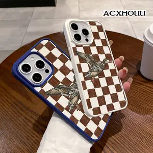 Camo Duck Checker Chic Magnetic Case for  iPhone 17 16 E Pro Max 15 Plus 14 13 12 11 XS XR Magnetic Charging, Lightweight, Anti-Fall | Soft & Sweet Design