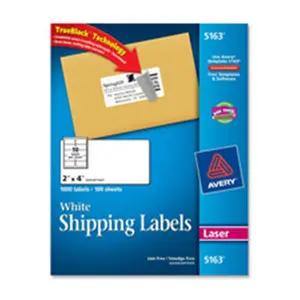 Avery Consumer Products  Laser Labels- Mailing- Permanent- 3-.50in.x 5in.- White