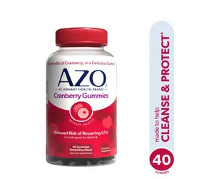 AZO Cranberry Urinary Tract Health Gummies, Helps Cleanse & Protect, Berrylicious, 40 Count