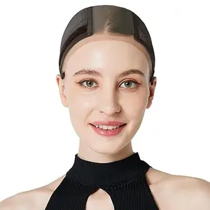 Lace Wig Grip Cap for Glueless Wig 4x5 Transparent Lace Reusable Wig Caps, Wig Grip Band for Lace Front Wigs to Keep Wigs in Place, Adjustable Wig Cap with Grip Band Non Slip Cap for Women